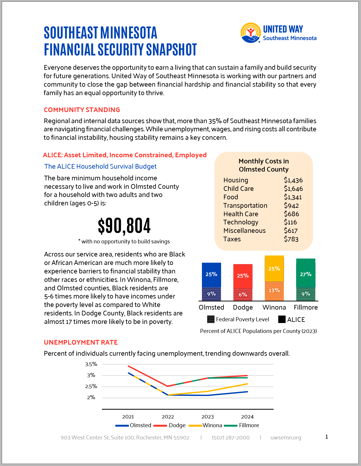 Report on financial security in Southeast Minnesota
