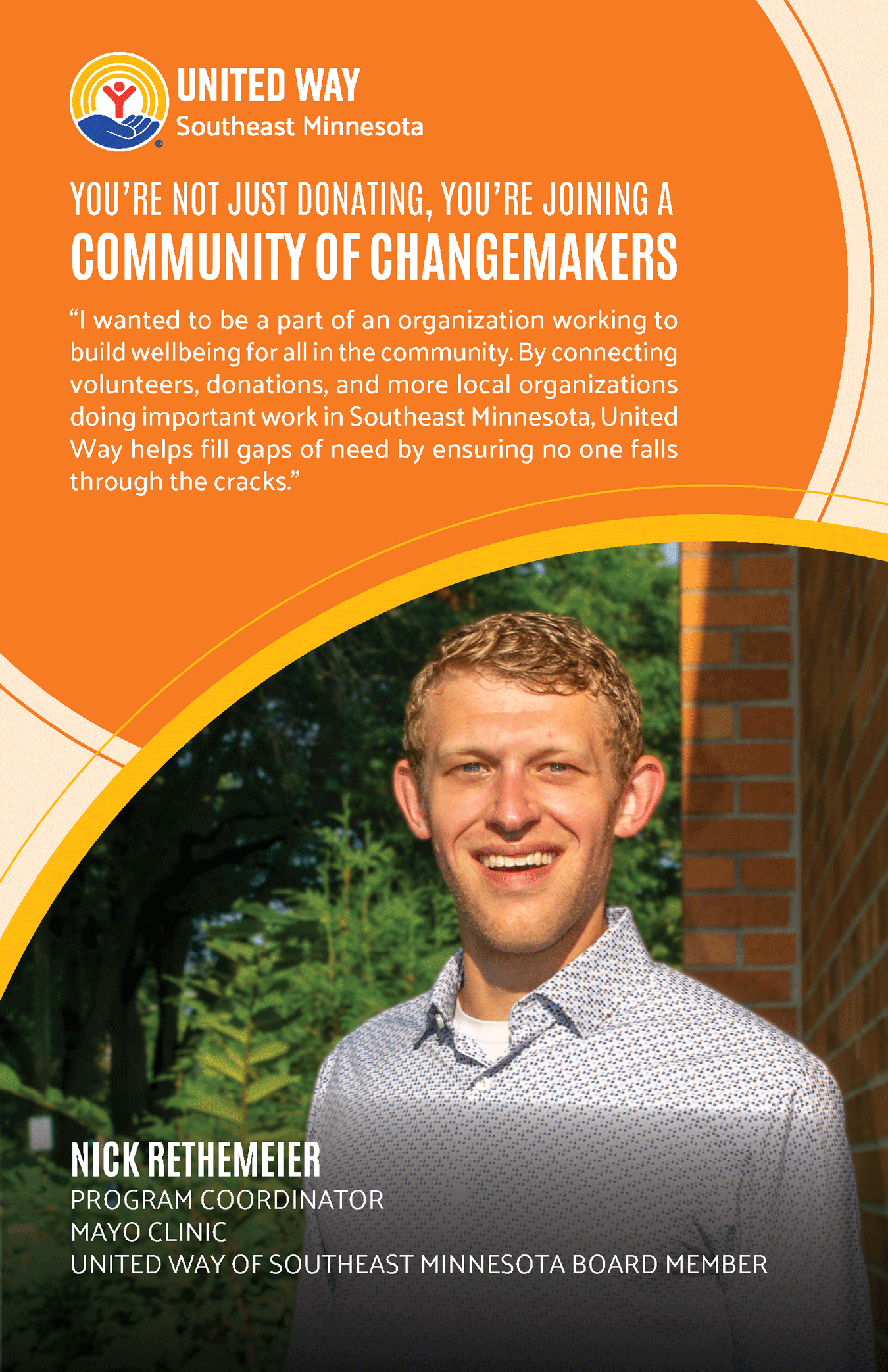 Nick Rethemeier sharing why he joined the United Way's Board of Directors.